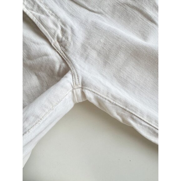 MOTHER The Insider Crop Step Fray White Striped Side Bootcut Jeans, Size 30 - Picture 7 of 16